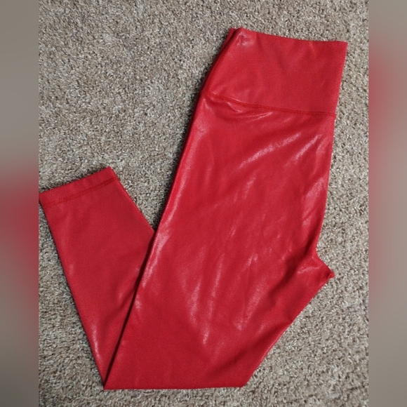 90 Degree By Reflex Metallic Red Leggings XXL - Picture 1 of 10